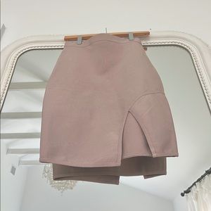 About us bandeau skirt in pastel lavender.